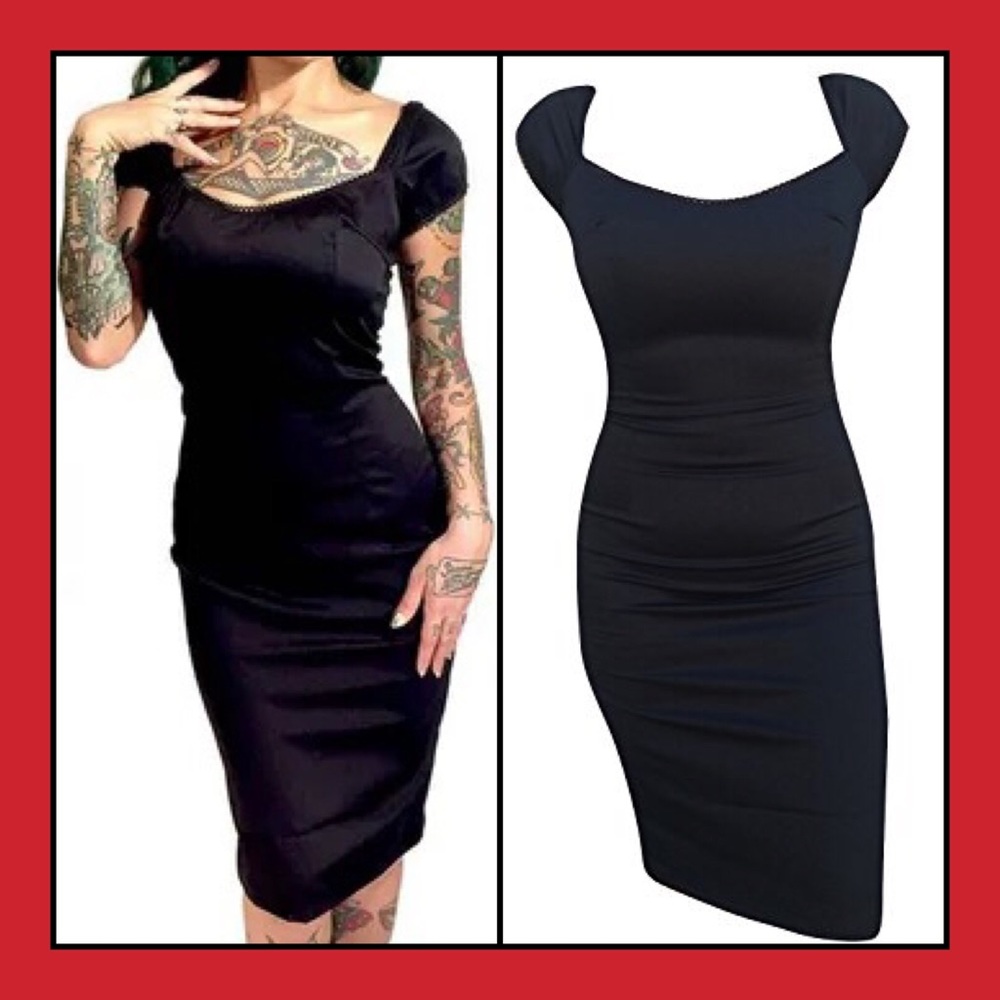 🖤🧩 Switchblade Stiletto Josie Wiggle dress 🧩🖤*black*